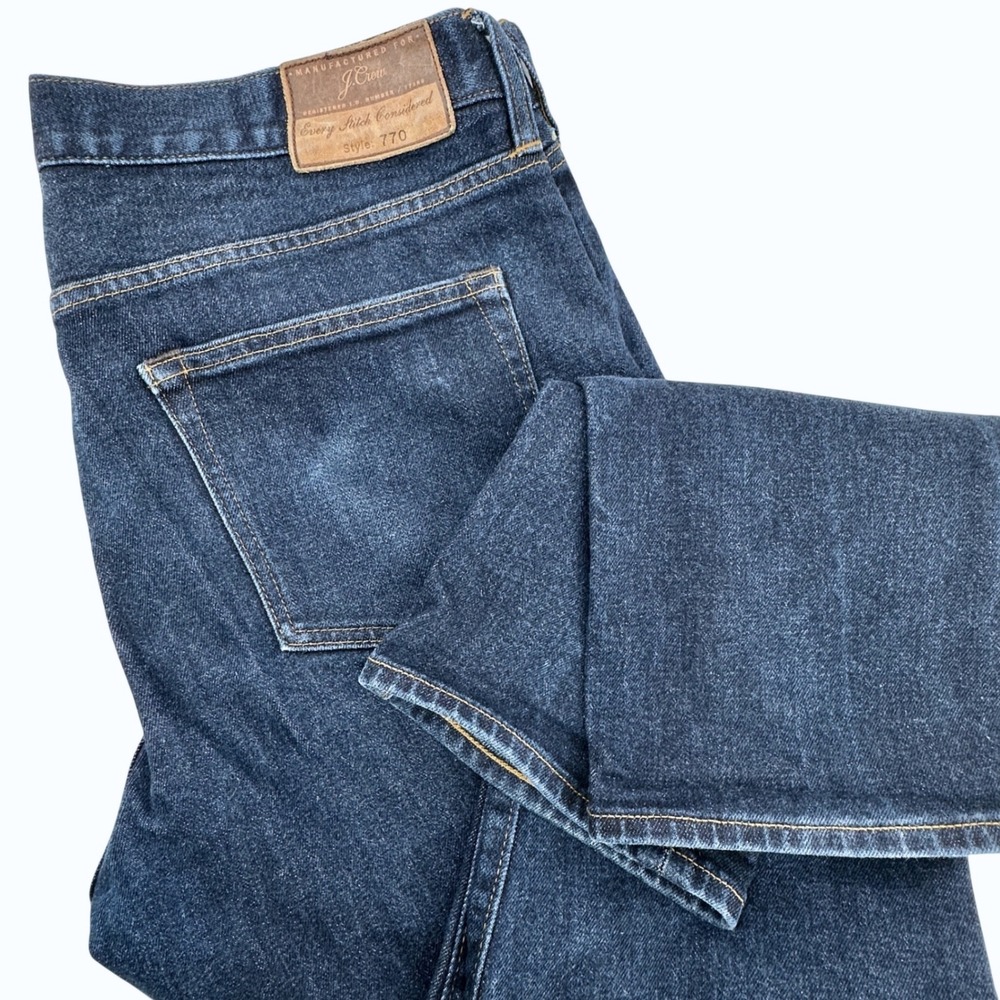 J.Crew 770 Straight-Fit Stretch Jeans Mens 34x30 Indigo Blue Denim‎ Exc.Cond.